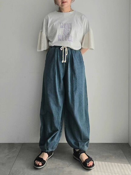 [接触冷感]袖メッシュプリントTシャツ（グレー/チャコールグレー/レッド/グリーン）｜SM2（エスエムツー）通販