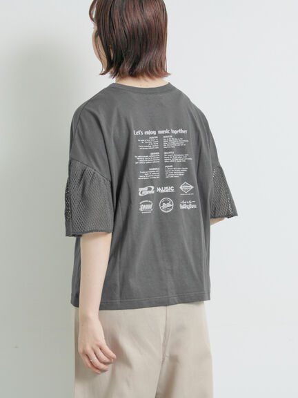 [接触冷感]袖メッシュプリントTシャツ（グレー/チャコールグレー/レッド/グリーン）｜SM2（エスエムツー）通販