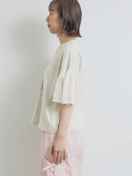 [接触冷感]袖メッシュプリントTシャツ（グレー/チャコールグレー/レッド/グリーン）｜SM2（エスエムツー）通販
