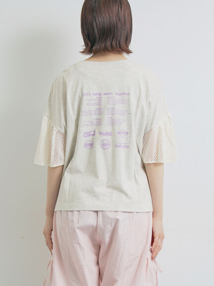 [接触冷感]袖メッシュプリントTシャツ（グレー/チャコールグレー/レッド/グリーン）｜SM2（エスエムツー）通販