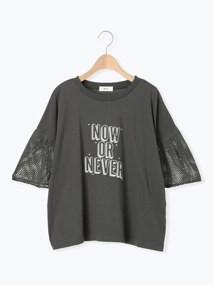 [接触冷感]袖メッシュプリントTシャツ（グレー/チャコールグレー/レッド/グリーン）｜SM2（エスエムツー）通販