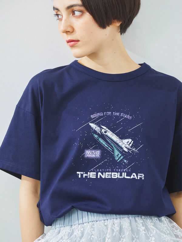 [接触冷感]スペースモチーフプリントTシャツ（オフホワイト/イエロー/グリーン/ネイビー）｜SM2（エスエムツー）通販