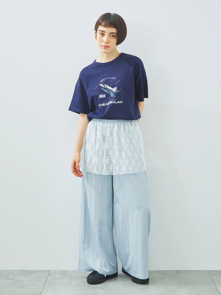 [接触冷感]スペースモチーフプリントTシャツ（オフホワイト/イエロー/グリーン/ネイビー）｜SM2（エスエムツー）通販
