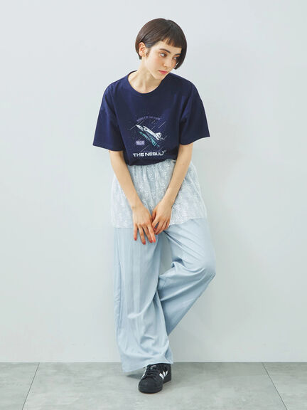[接触冷感]スペースモチーフプリントTシャツ（オフホワイト/イエロー/グリーン/ネイビー）｜SM2（エスエムツー）通販