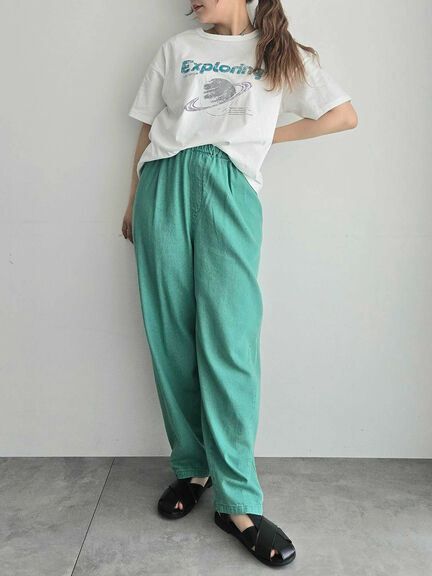 [接触冷感]スペースモチーフプリントTシャツ（オフホワイト/イエロー/グリーン/ネイビー）｜SM2（エスエムツー）通販