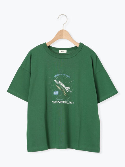[接触冷感]スペースモチーフプリントTシャツ（オフホワイト/イエロー/グリーン/ネイビー）｜SM2（エスエムツー）通販