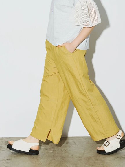 新色追加/洗える】ストレッチジョーゼット テーパード パンツ