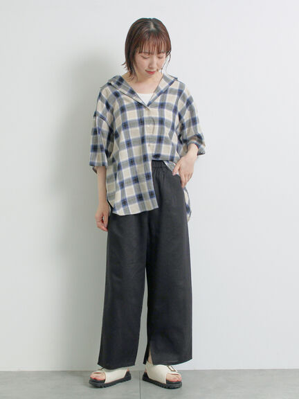 [接触冷感]裾スリットテーパードパンツ（ブラック/ベージュ/ブラウン/イエロー）｜SM2（エスエムツー）通販