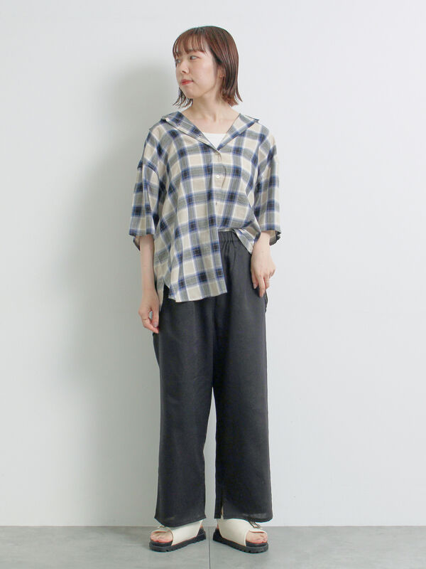 セール】 [接触冷感]チェック柄アソート半袖シャツ（ピンク/グリーン