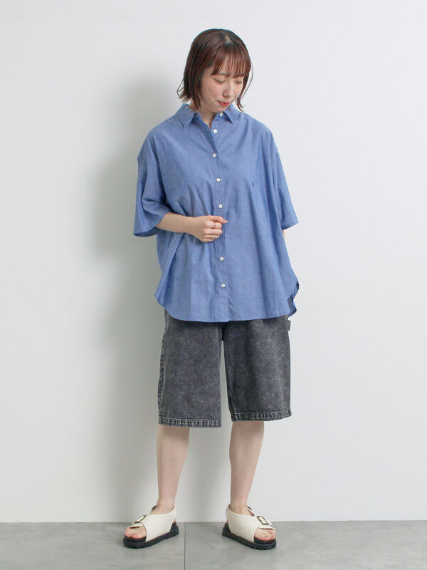 セール】 [接触冷感]チェック柄アソート半袖シャツ（ピンク/グリーン