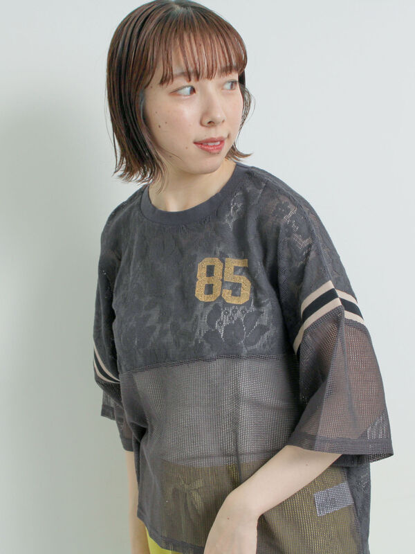 ナンバリングレースパッチワークTシャツ（チャコールグレー）｜SM2（エスエムツー）通販