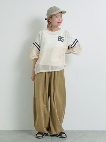 ナンバリングレースパッチワークTシャツ（オフホワイト/チャコールグレー/ブラウン/ブルー）｜SM2（エスエムツー）通販