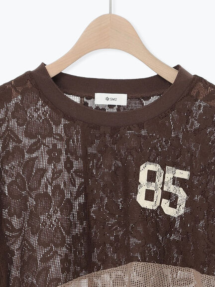 ナンバリングレースパッチワークTシャツ（オフホワイト/チャコールグレー/ブラウン/ブルー）｜SM2（エスエムツー）通販