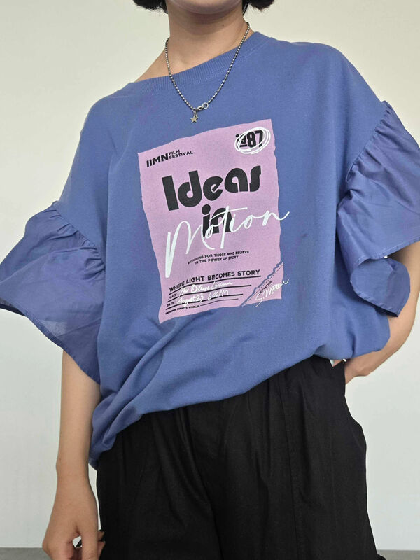 [接触冷感]フレアスリーブチュニックTシャツ（ブルー）｜SM2（エスエムツー）通販