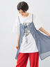 [接触冷感]フレアスリーブチュニックTシャツ（オフホワイト/ブラック/レッド/ブルー）｜SM2（エスエムツー）通販