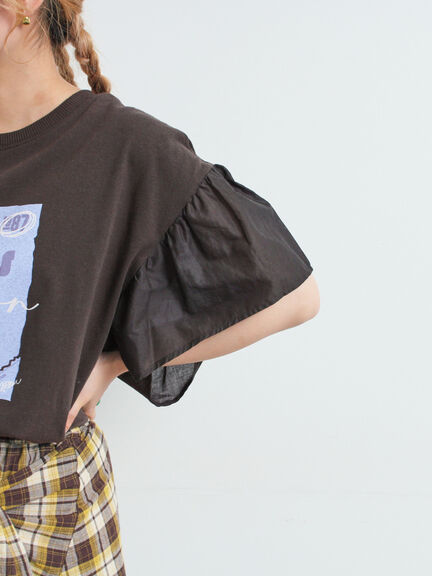 [接触冷感]フレアスリーブチュニックTシャツ（オフホワイト/ブラック/レッド/ブルー）｜SM2（エスエムツー）通販