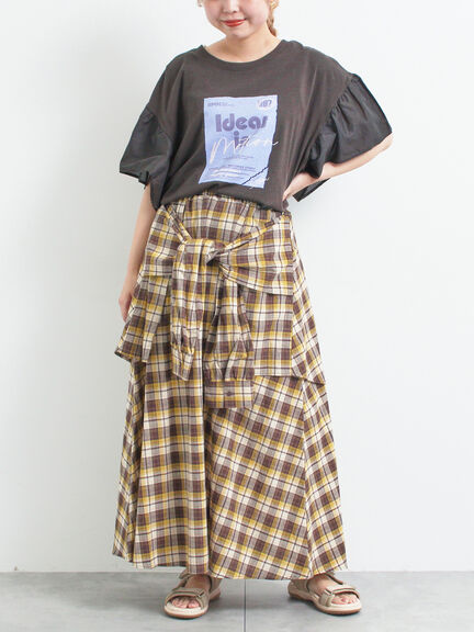 [接触冷感]フレアスリーブチュニックTシャツ（オフホワイト/ブラック/レッド/ブルー）｜SM2（エスエムツー）通販