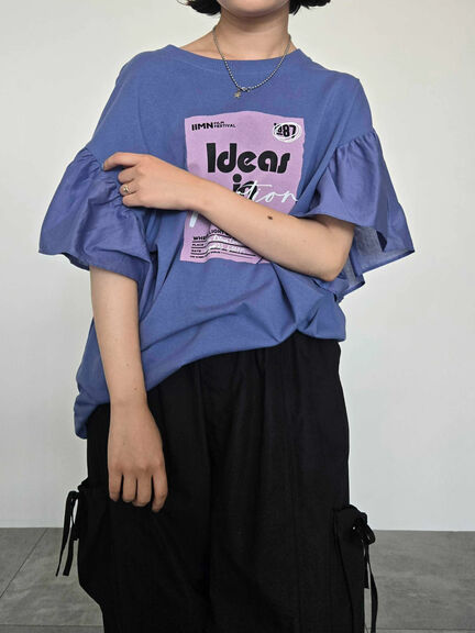 [接触冷感]フレアスリーブチュニックTシャツ（オフホワイト/ブラック/レッド/ブルー）｜SM2（エスエムツー）通販