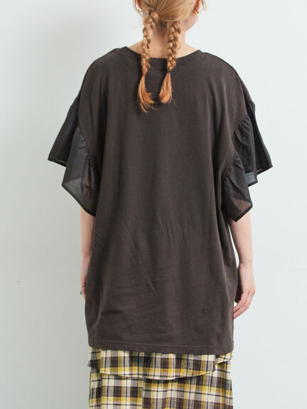 [接触冷感]フレアスリーブチュニックTシャツ（オフホワイト/ブラック/レッド/ブルー）｜SM2（エスエムツー）通販