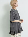 ピグメント加工裾フリルチュニックTシャツ（チャコールグレー）｜SM2（エスエムツー）通販