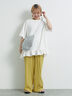 ピグメント加工裾フリルチュニックTシャツ（オフホワイト/チャコールグレー/ベージュ/パープル）｜SM2（エスエムツー）通販