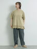 ピグメント加工裾フリルチュニックTシャツ（オフホワイト/チャコールグレー/ベージュ/パープル）｜SM2（エスエムツー）通販