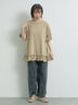 ピグメント加工裾フリルチュニックTシャツ（オフホワイト/チャコールグレー/ベージュ/パープル）｜SM2（エスエムツー）通販