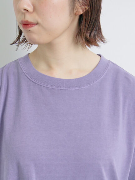 ピグメント加工裾フリルチュニックTシャツ（オフホワイト/チャコールグレー/ベージュ/パープル）｜SM2（エスエムツー）通販