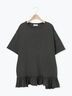 ピグメント加工裾フリルチュニックTシャツ（オフホワイト/チャコールグレー/ベージュ/パープル）｜SM2（エスエムツー）通販