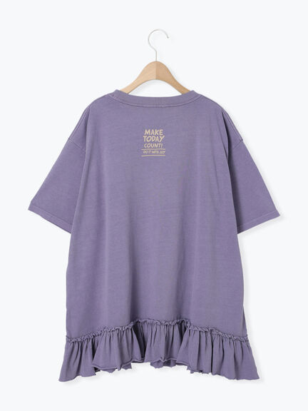 ピグメント加工裾フリルチュニックTシャツ（オフホワイト/チャコールグレー/ベージュ/パープル）｜SM2（エスエムツー）通販