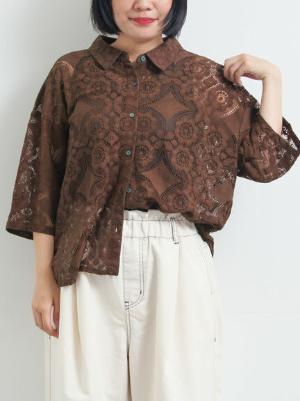 レースシャツ（ブラック/オレンジ/ブラウン/グリーン/クリーム）｜SM2（エスエムツー）通販