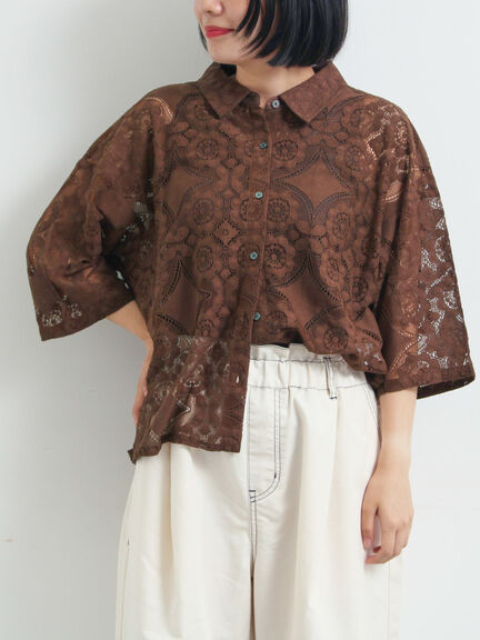 レースシャツ（ブラック/オレンジ/ブラウン/グリーン/クリーム）｜SM2（エスエムツー）通販