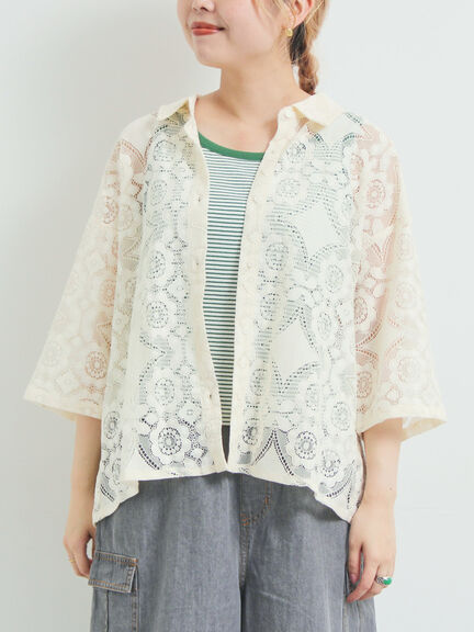 レースシャツ（ブラック/オレンジ/ブラウン/グリーン/クリーム）｜SM2（エスエムツー）通販