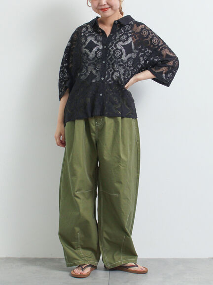 レースシャツ（ブラック/オレンジ/ブラウン/グリーン/クリーム）｜SM2（エスエムツー）通販