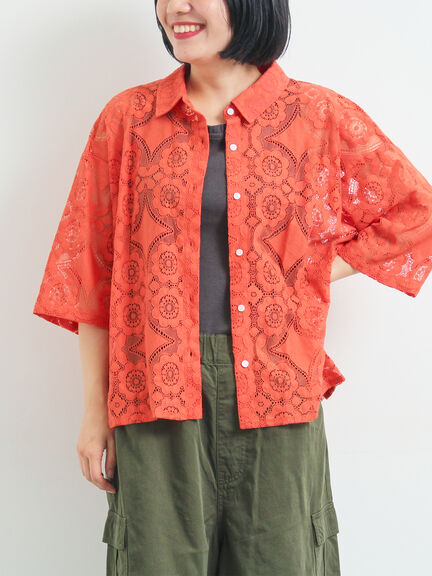 レースシャツ（ブラック/オレンジ/ブラウン/グリーン/クリーム）｜SM2（エスエムツー）通販