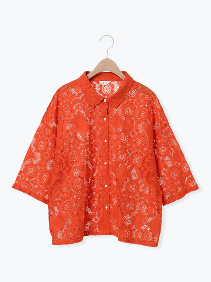 レースシャツ（ブラック/オレンジ/ブラウン/グリーン/クリーム）｜SM2（エスエムツー）通販