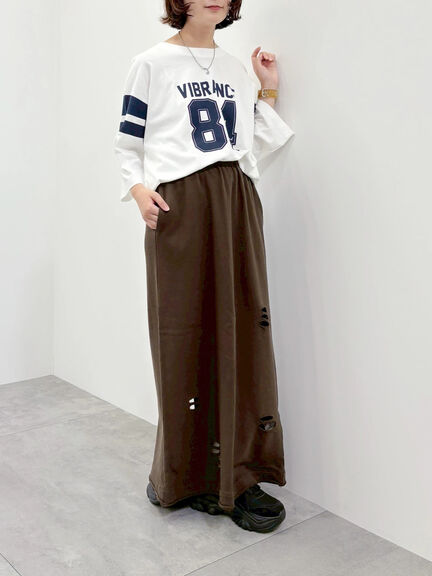 [接触冷感]ナンバリングプリントTシャツ（オフホワイト/チャコールグレー/グリーン/クリーム）｜SM2（エスエムツー）通販