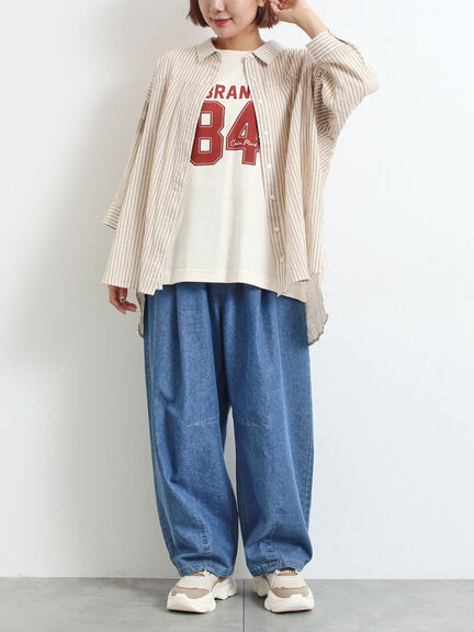 [接触冷感]ナンバリングプリントTシャツ（オフホワイト/チャコールグレー/グリーン/クリーム）｜SM2（エスエムツー）通販