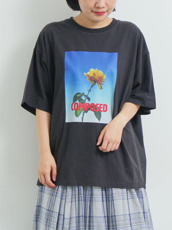 [接触冷感]バックシャーリング転写プリントTシャツ（ブラック）｜SM2（エスエムツー）通販