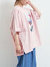 [接触冷感]バックシャーリング転写プリントTシャツ（ピンク）｜SM2（エスエムツー）通販