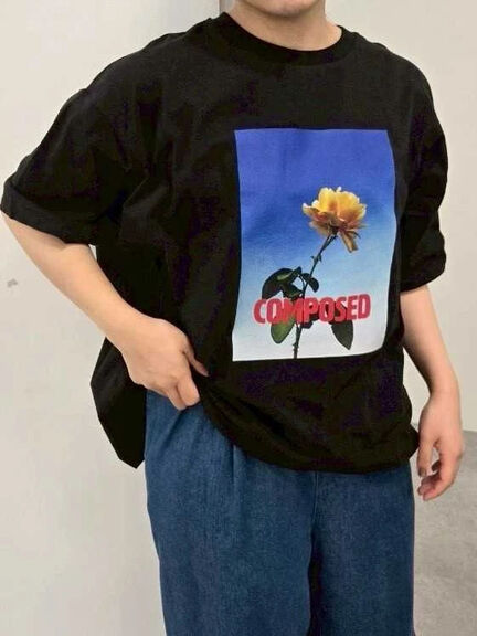 [接触冷感]バックシャーリング転写プリントTシャツ（オフホワイト/ブラック/ピンク/クリーム）｜SM2（エスエムツー）通販