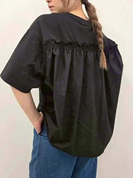 [接触冷感]バックシャーリング転写プリントTシャツ（オフホワイト/ブラック/ピンク/クリーム）｜SM2（エスエムツー）通販
