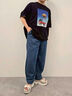 [接触冷感]バックシャーリング転写プリントTシャツ（オフホワイト/ブラック/ピンク/クリーム）｜SM2（エスエムツー）通販