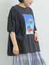 [接触冷感]バックシャーリング転写プリントTシャツ（オフホワイト/ブラック/ピンク/クリーム）｜SM2（エスエムツー）通販