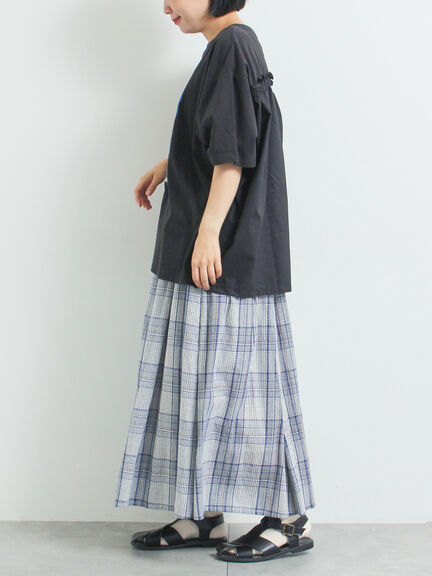 [接触冷感]バックシャーリング転写プリントTシャツ（オフホワイト/ブラック/ピンク/クリーム）｜SM2（エスエムツー）通販