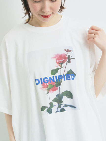 [接触冷感]バックシャーリング転写プリントTシャツ（オフホワイト/ブラック/ピンク/クリーム）｜SM2（エスエムツー）通販