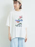 [接触冷感]バックシャーリング転写プリントTシャツ（オフホワイト/ブラック/ピンク/クリーム）｜SM2（エスエムツー）通販