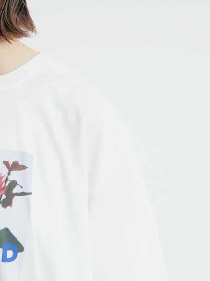 [接触冷感]バックシャーリング転写プリントTシャツ（オフホワイト/ブラック/ピンク/クリーム）｜SM2（エスエムツー）通販