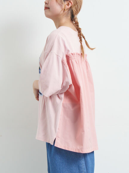 [接触冷感]バックシャーリング転写プリントTシャツ（オフホワイト/ブラック/ピンク/クリーム）｜SM2（エスエムツー）通販