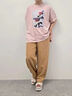 [接触冷感]バックシャーリング転写プリントTシャツ（オフホワイト/ブラック/ピンク/クリーム）｜SM2（エスエムツー）通販